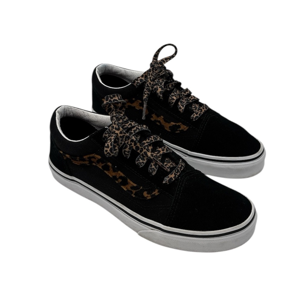 Vans Old Skool Leopard Black Sneakers Shoe Juniors Size 5